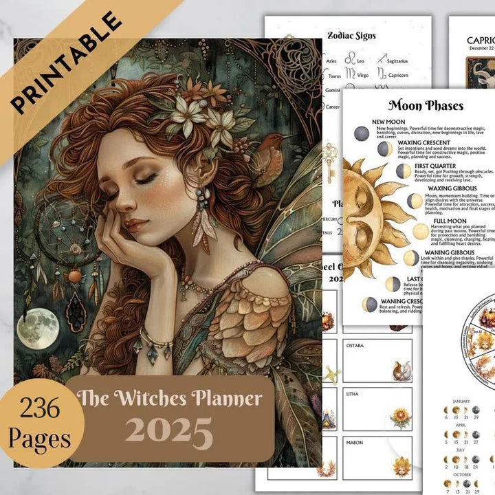 2025 Witch Moonthly Correspondence Notepad For Planner Hanging To Do List