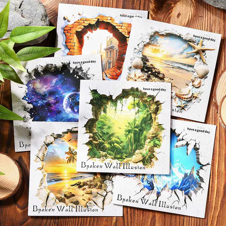 Broken Wall Fantasy Series Stickers For Decorative Scrapbook Supplies