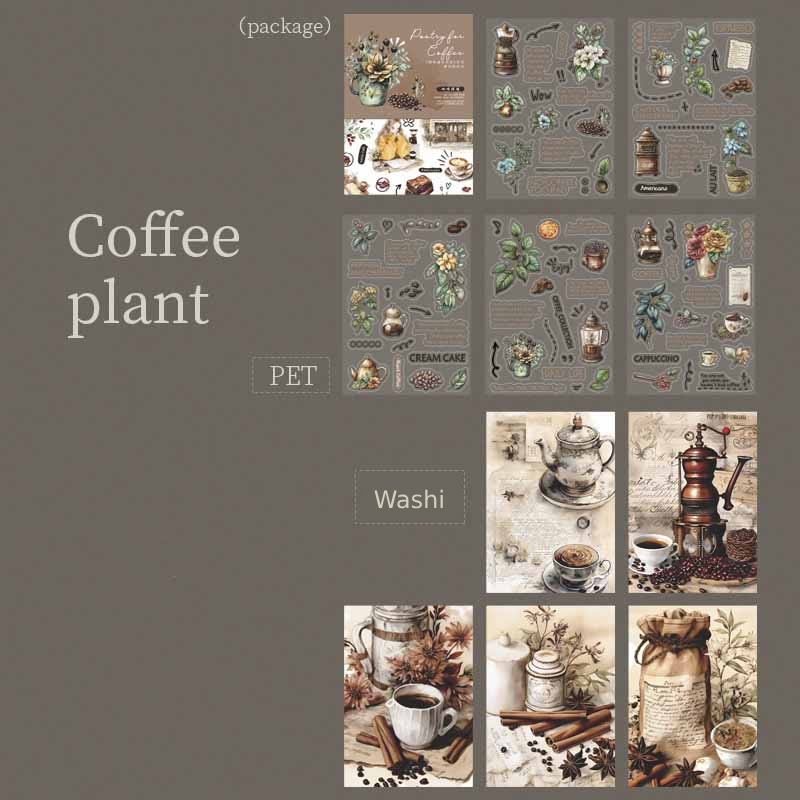 Coffee Meets Bookstore Series Sticker Books For Decorative Scrapbook Supplies