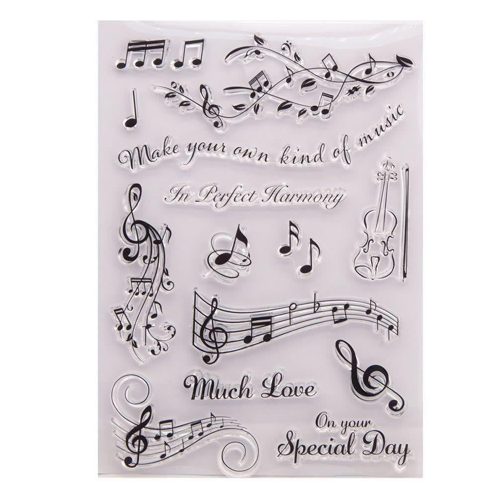 Clear Vivid Movement Stamps Music Silicone Seal Rubber Stamps