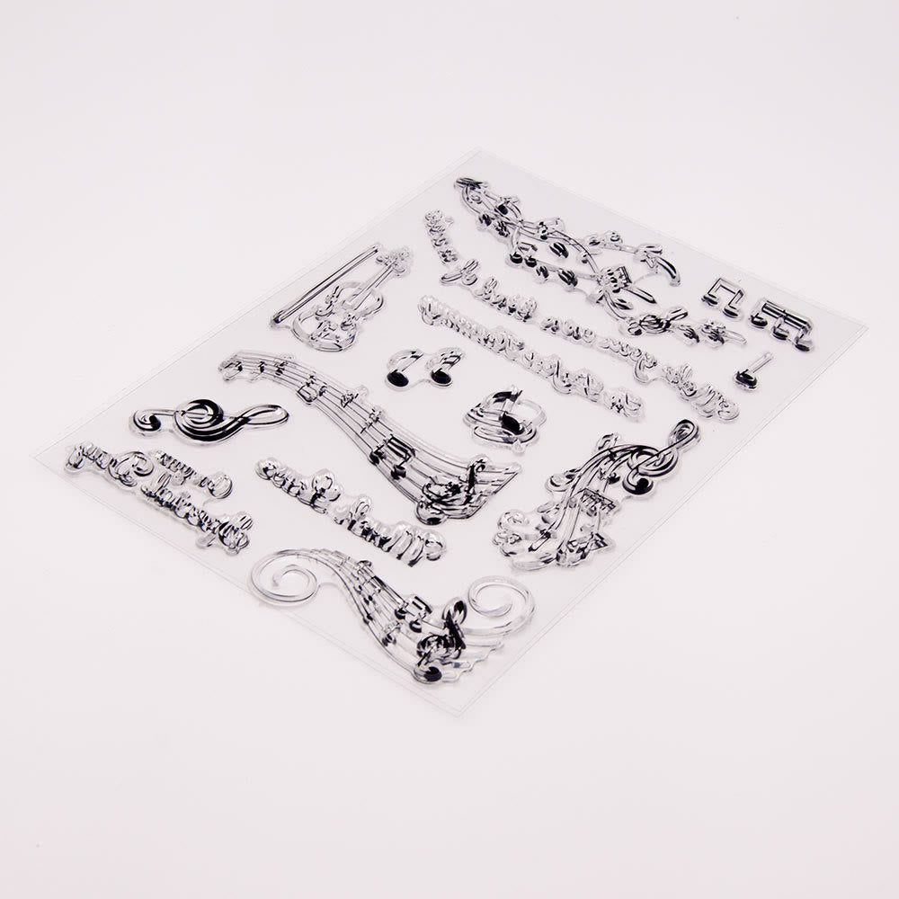 Clear Vivid Movement Stamps Music Silicone Seal Rubber Stamps