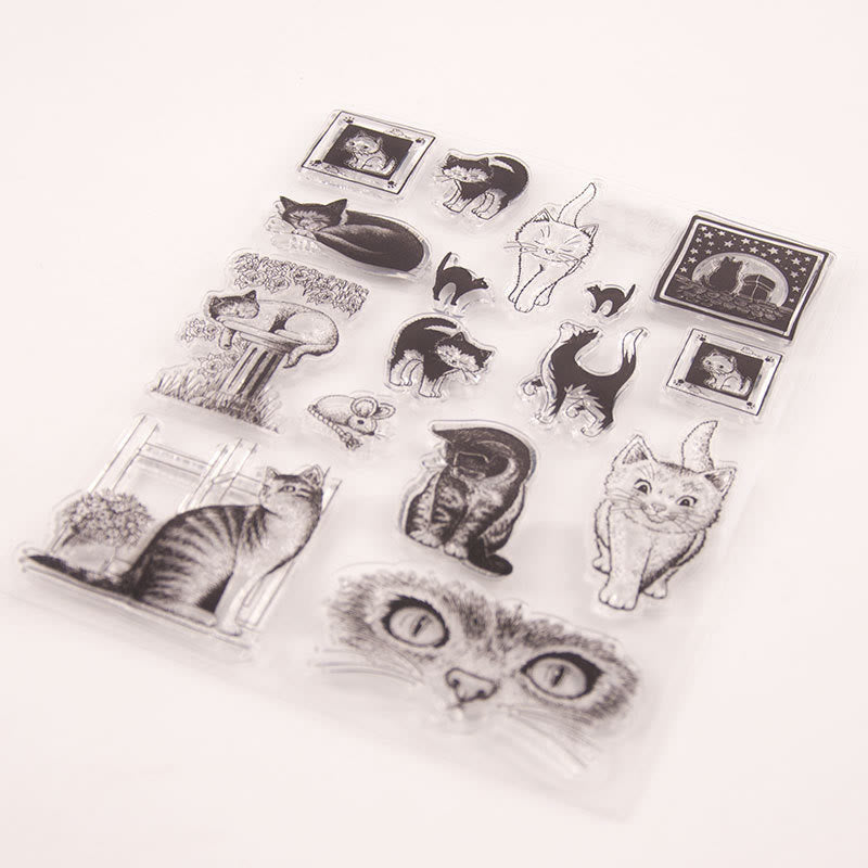 Clear Kitty Cat Stamps Cute Kitten Silicone Seal Rubber Stamps