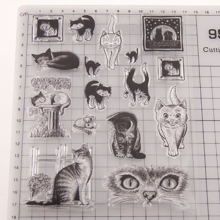 Clear Kitty Cat Stamps Cute Kitten Silicone Seal Rubber Stamps