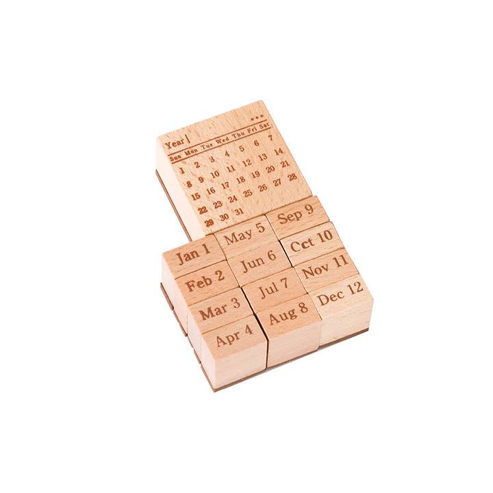 Time Travel Series Wooden Rubber Stamps Date Pattern Set For Craft