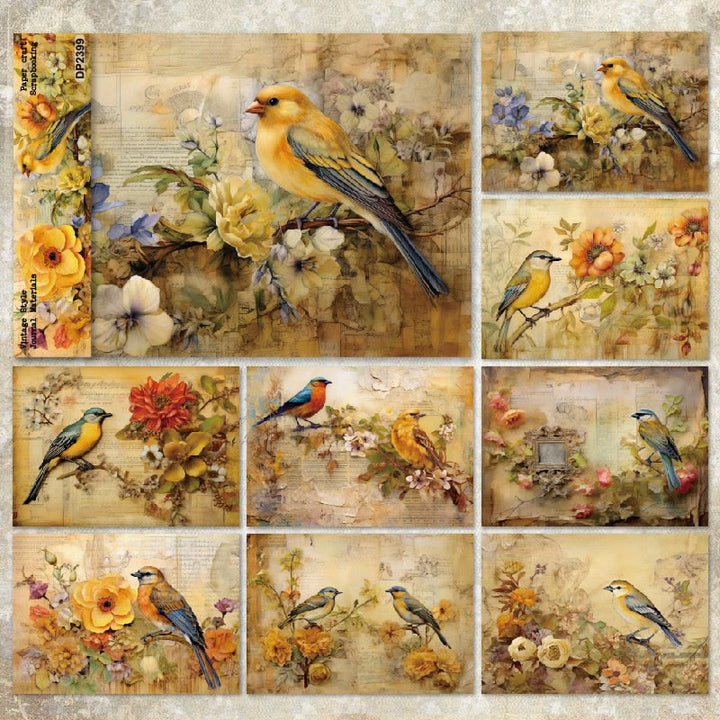 Autumn Birds Series Scrapbook Paper For Decorative Journaling Paper