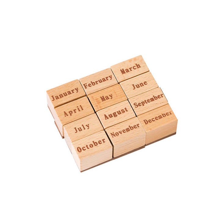 Time Travel Series Wooden Rubber Stamps Date Pattern Set For Craft