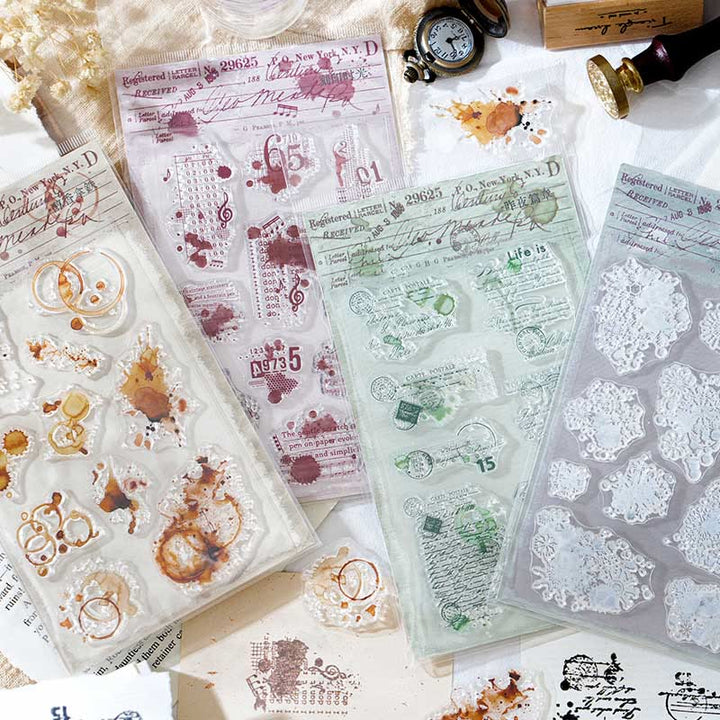 Clear Letterhead Story Series Stamps Silicone Seal Rubber Stamps