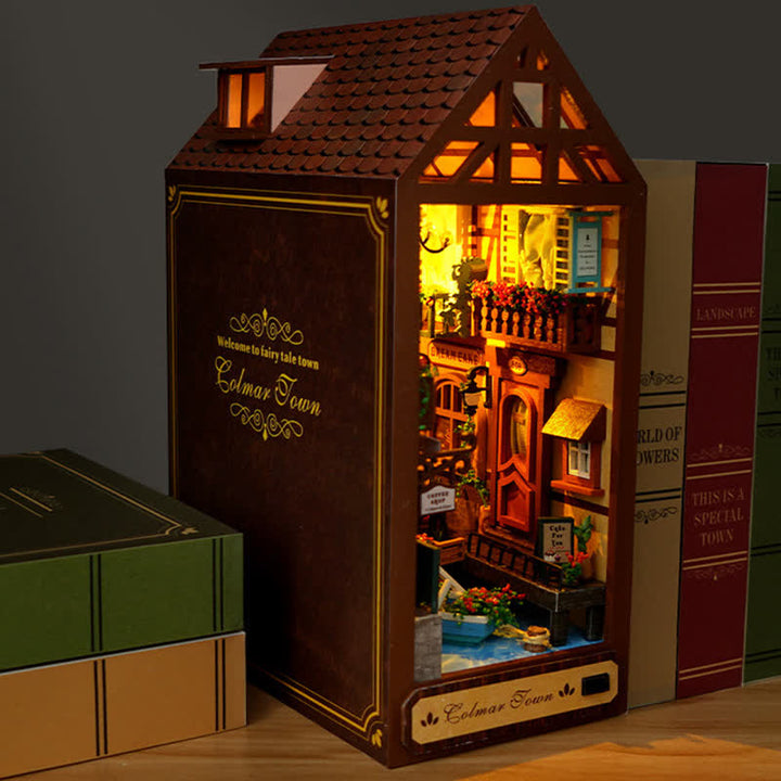 Colmar Town DIY Book Nook Miniature Kit 3D Wooden Puzzle for Decoration