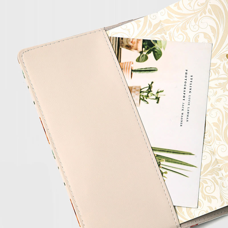 B6 Flowers Leather Cover Notebook For Daily Record Student Gift