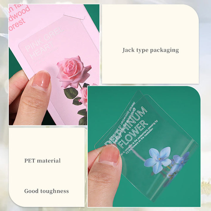 Transparent Elegant Floral Bookmark Waterproof Pet Book Decor