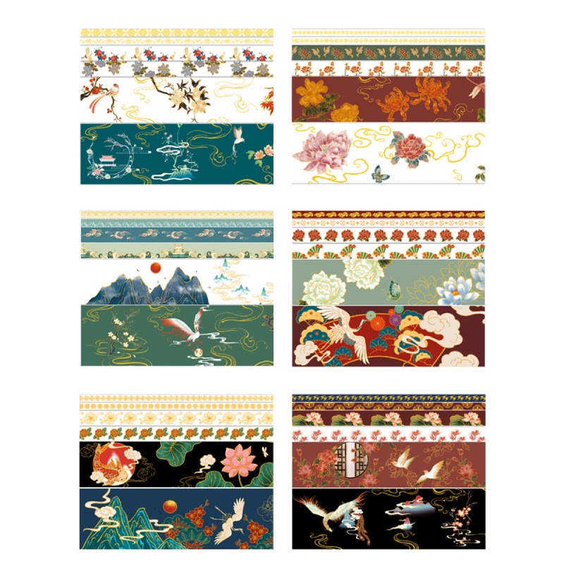 6 Rolls Mountain Sea Series Washi Tape Set Scrapbook Tape