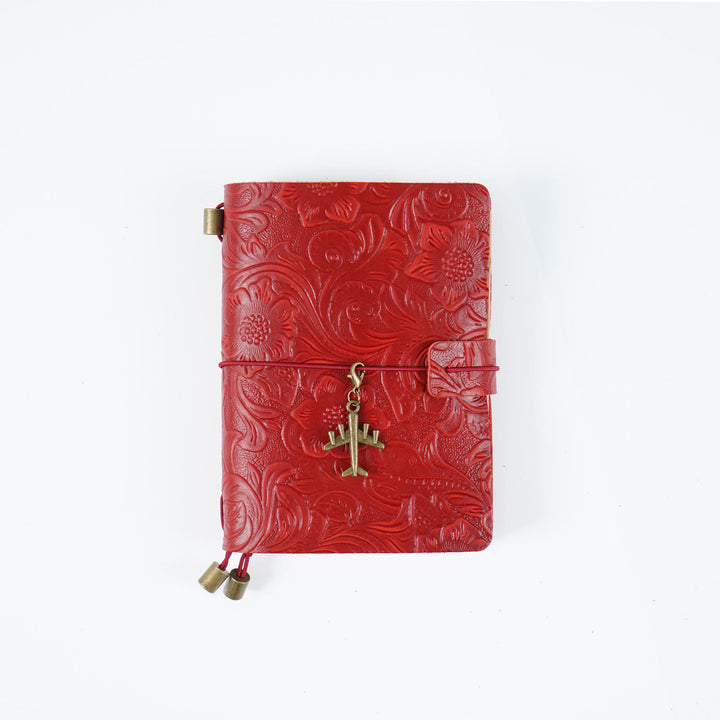 Vintage Engraved Leather Cover Notebook For Travel Daily Record