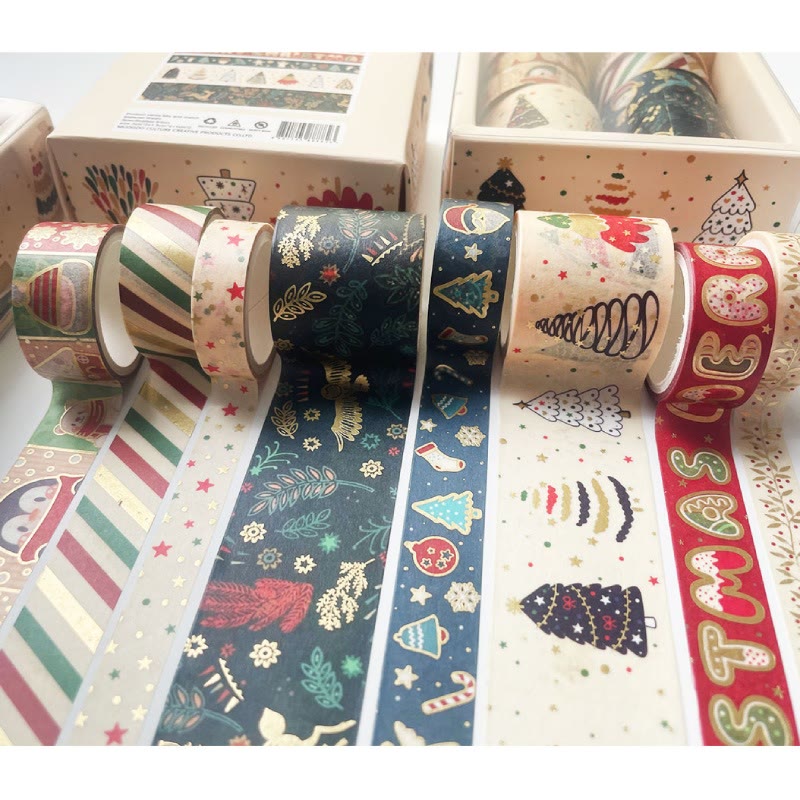 8 Rolls Merry Christmas Series Washi Tape Set Scrapbook Tape