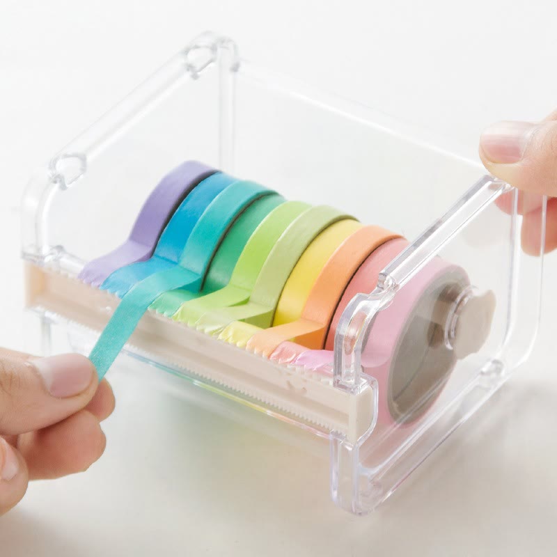 Washi Tapes Cutter Practical Desktop Transparent Plastic Tape Dispenser