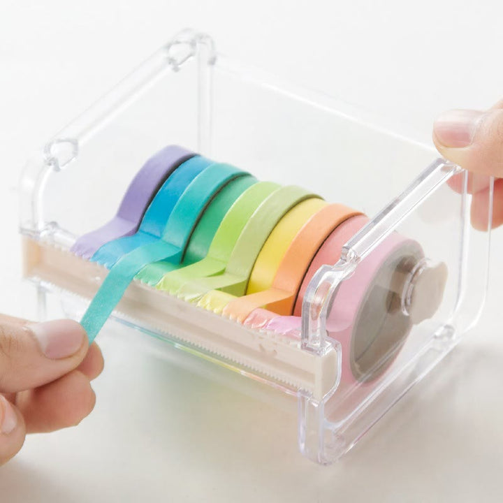 Washi Tapes Cutter Practical Desktop Transparent Plastic Tape Dispenser