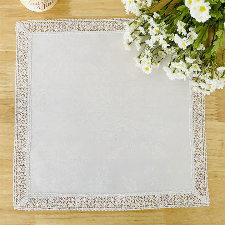 European Style Square Lace Coasters Vintage Embroidery Placemat