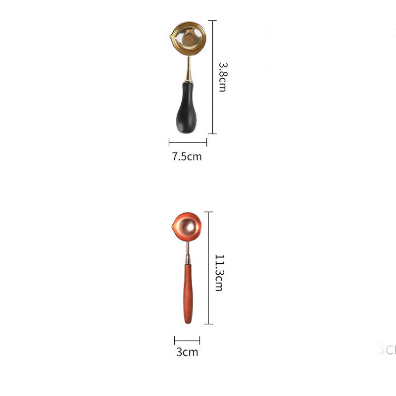 Wooden Metal Vintage Melting Spoon For Sealing Stamp