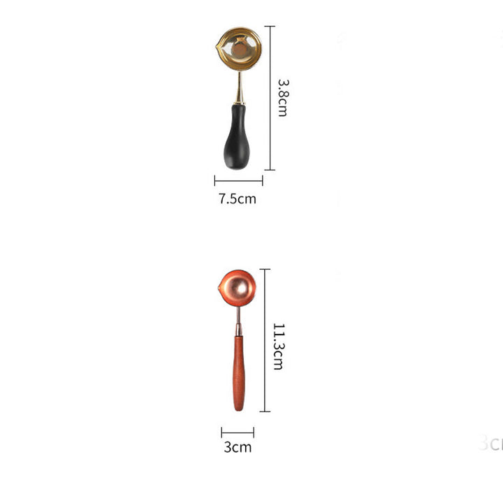 Wooden Metal Vintage Melting Spoon For Sealing Stamp