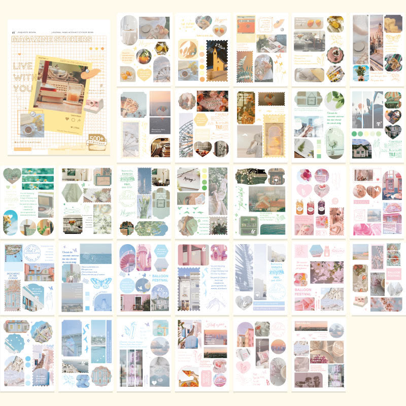 Landscape Magazine Series Sticker Book For DIY Journal Decor