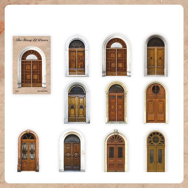 Vintage Story Of Doors And Windows Scrapbook Journaling Backing Paper