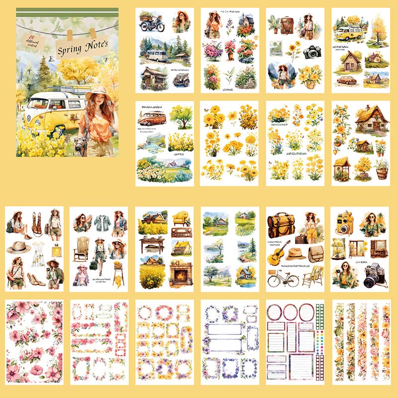 Travel Characters Series Sticker Book For DIY Journal Decor