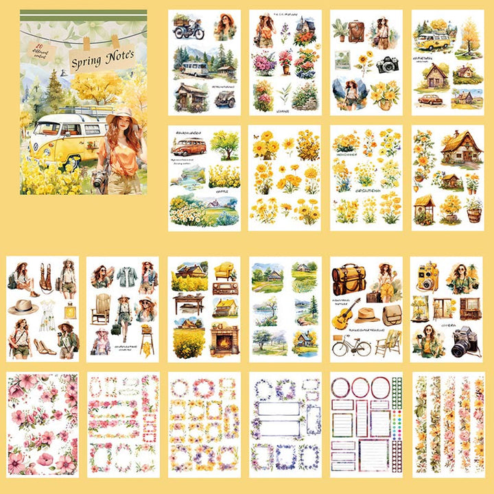 Travel Characters Series Sticker Book For DIY Journal Decor