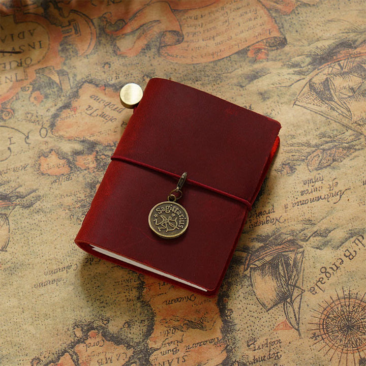 Mini Classic Leather Cover Notebook For Travel Daily Record