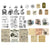 Vintage 30Pcs Scrapbook DIY Label Paper Stickers Post-in Note Pack