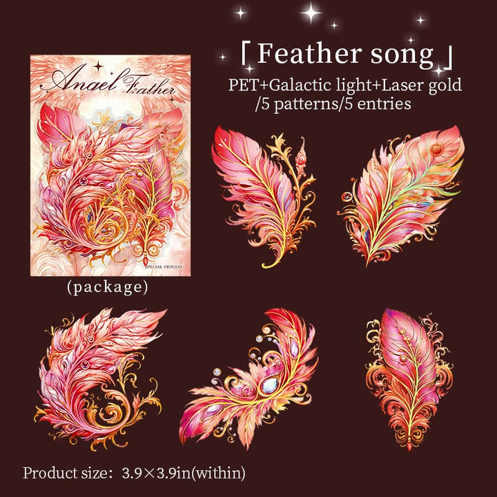 The Angel Feather Series Sticker For DIY Journal Decor