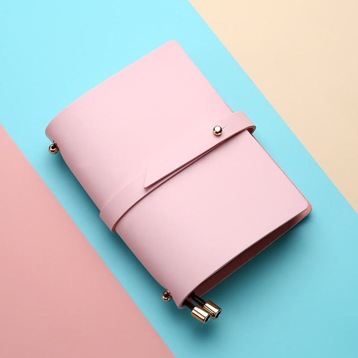 Minimalist Plain Color Leather Cover Notebook For Travel Daily Record