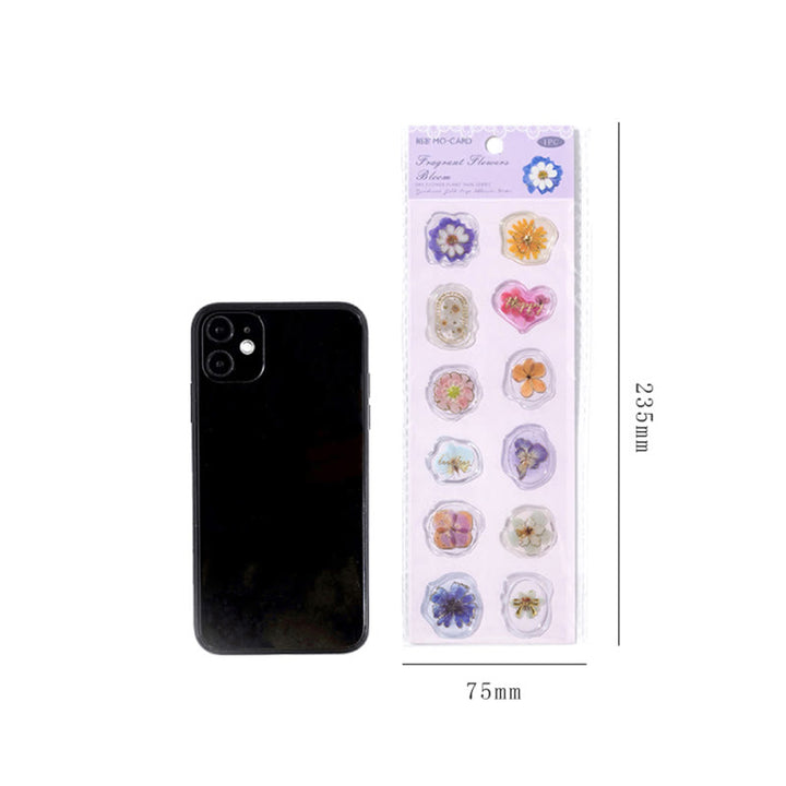 Plants Design 1 Set Clear Epoxy Sticker For Dairy