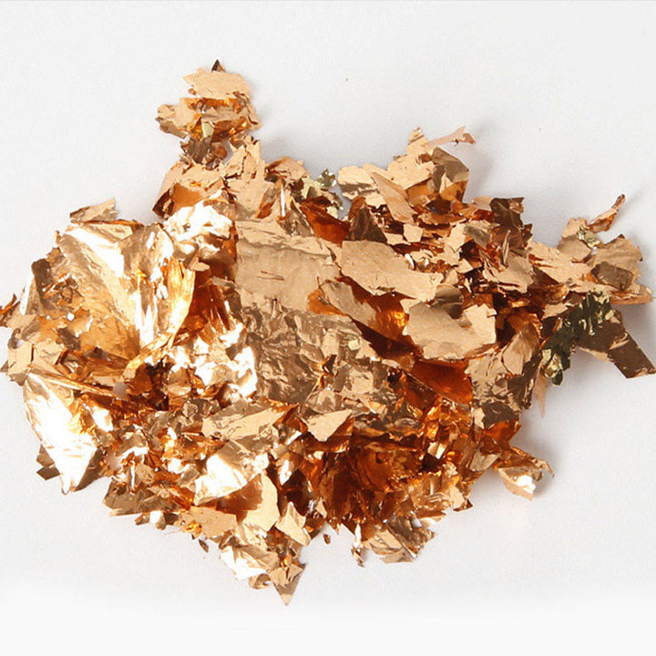 DIY Nail Painting Decorative Arts Highlighting Crushed Gold Leaves