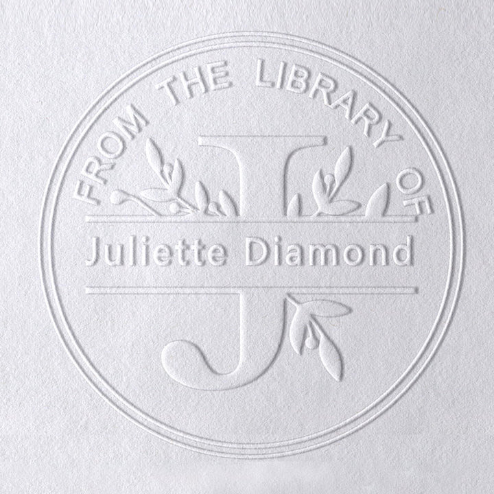 Personalized Initial Name Embosser Stamp FROM THE LIBRARY OF Book Stamp