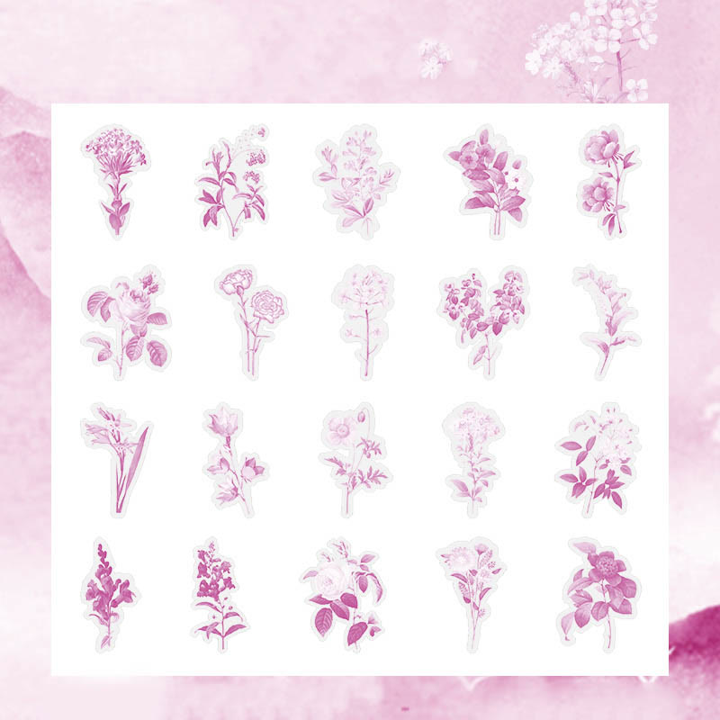 The Four Times Series Of Flowers Sticker For Journal Decor