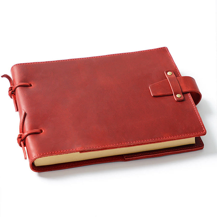 Horizontal Classic Genuine Leather Cover Notebook For Daily Record