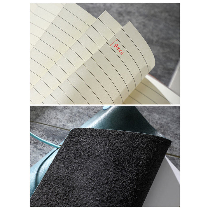 A7 Loose-Leaf Leather Cover Kraft Paper Notebook For Journal