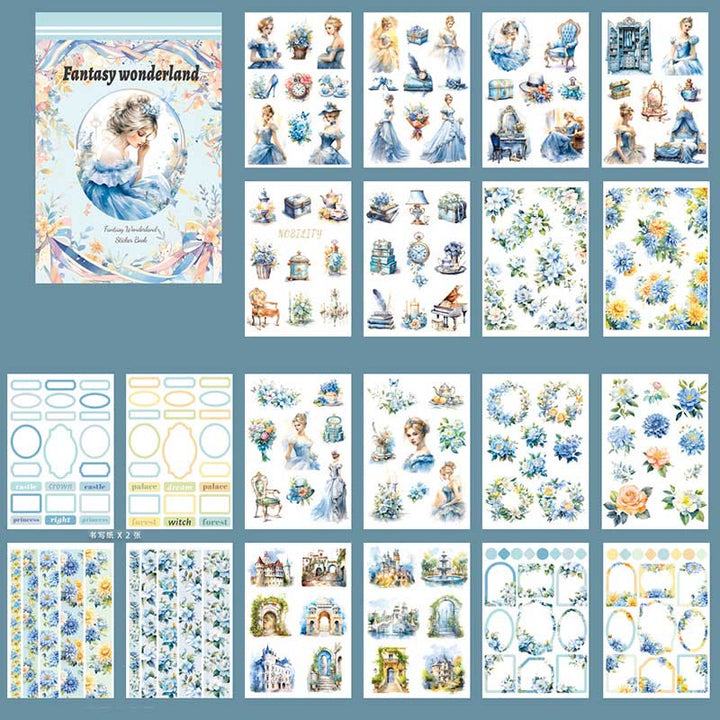 Vintage European Flowers Series Sticker Book For DIY Journal Decor