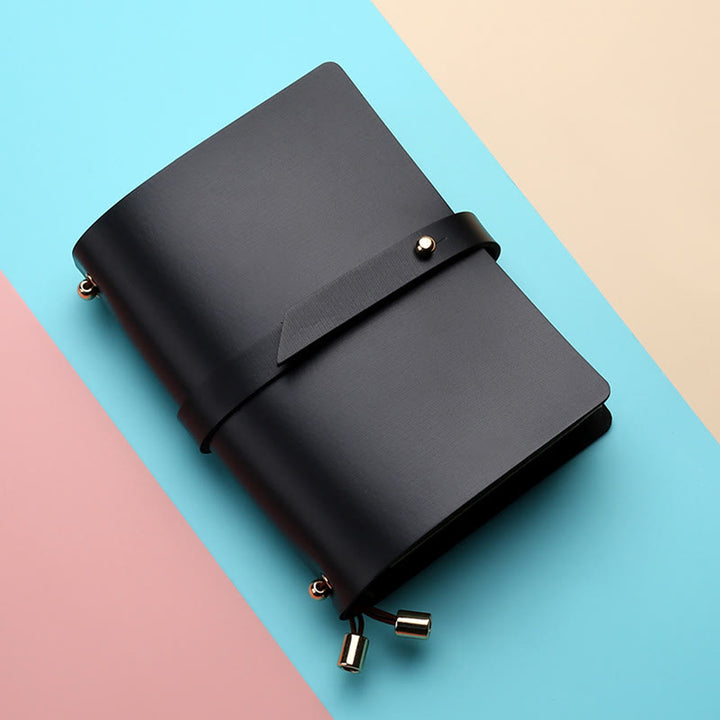 Minimalist Plain Color Leather Cover Notebook For Travel Daily Record