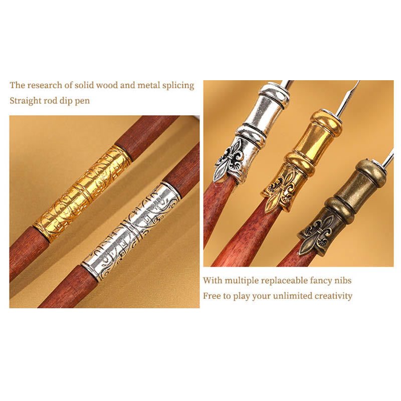 Wooden Calligraphy Pen Set Dip Pen Fountain Pen Writting Case