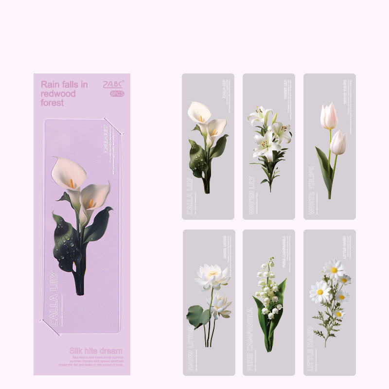 Transparent Elegant Floral Bookmark Waterproof Pet Book Decor