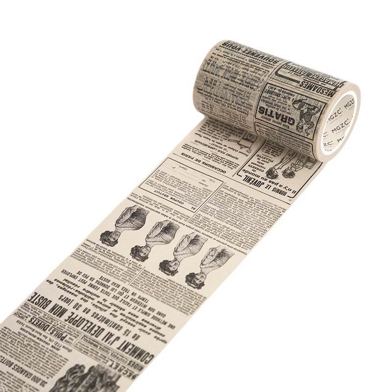 Gothic Style Washi Tape Number Alphabet Newspaper Map Letters Theme