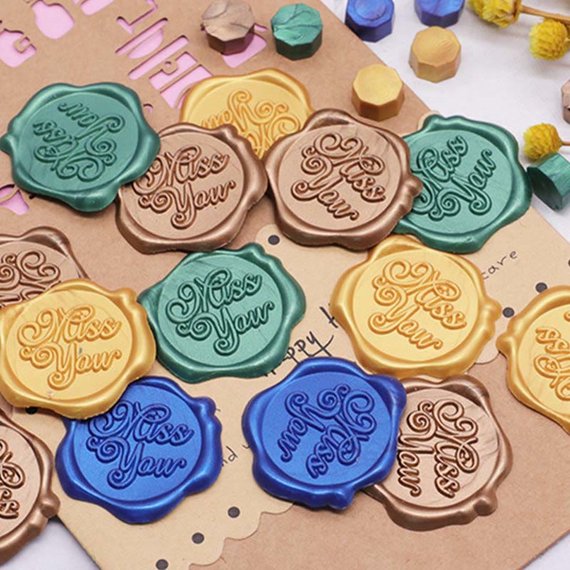 10pcs Miss You Wax Seal Stamp Sticker For Envelope