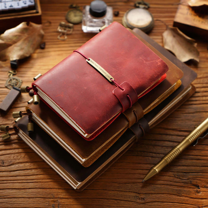 Business Genuine Leather Cover Notebook For Travel Daily Record