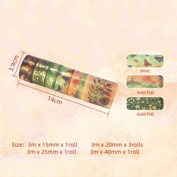 6 Rolls Set Autumn Series Washi Tape Decorative Scrapbook Tape