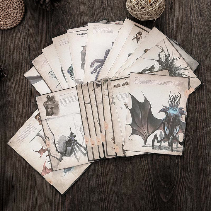 50pcs Vintage Paper Monster Map Theme Scrapbook Journaling Backing Paper