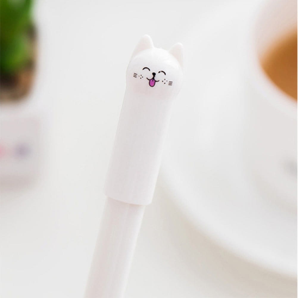 0.5mm Black Ink Tip Pens Cute Cat Pattern For Students