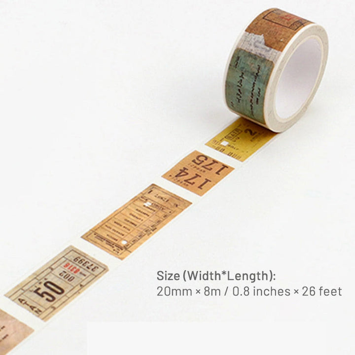 Gothic Style Washi Tape Number Alphabet Newspaper Map Letters Theme