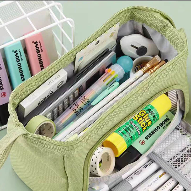 Bright Color Stationery Bag Multifunctional Pencil Case For Kids