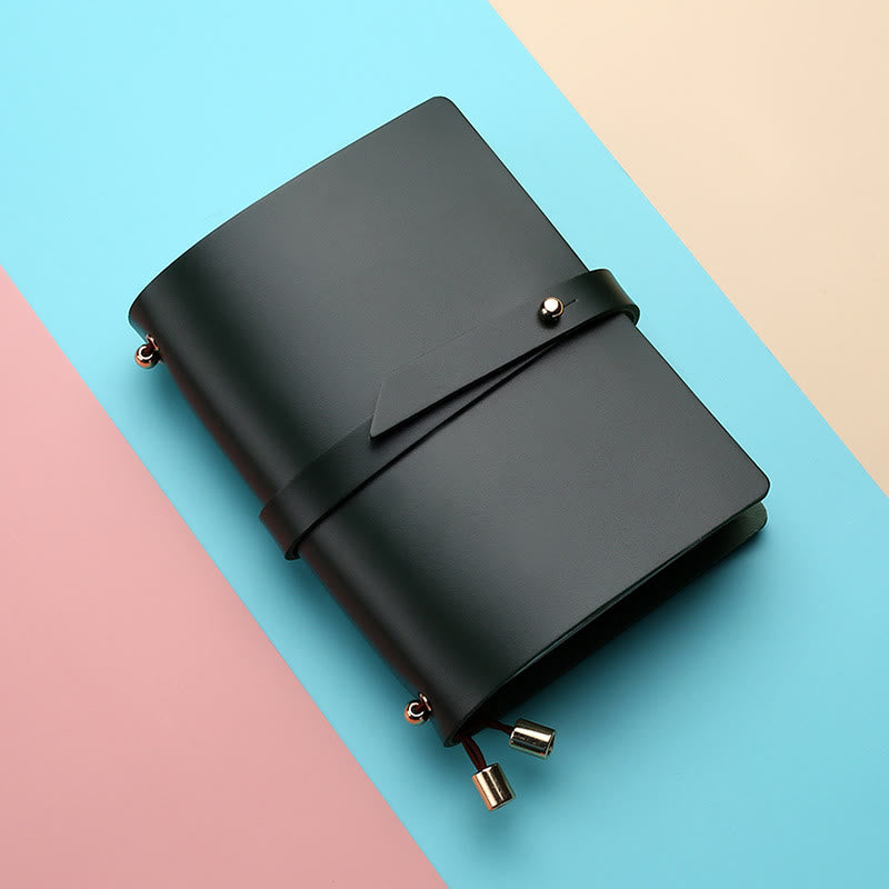 Minimalist Plain Color Leather Cover Notebook For Travel Daily Record