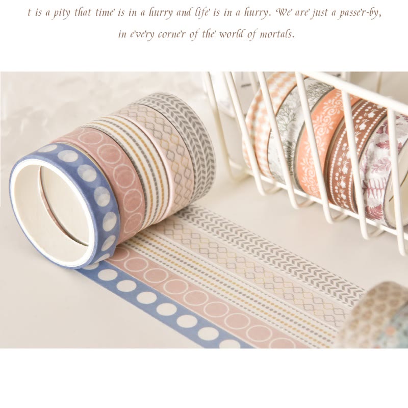 5 Rolls Passing Time Series Washi Tape Set Scrapbook Tape